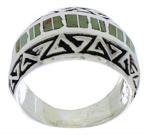 Turquoise Inlay Sterling Silver Jewelry Ring Size 4-3/4 WX35924